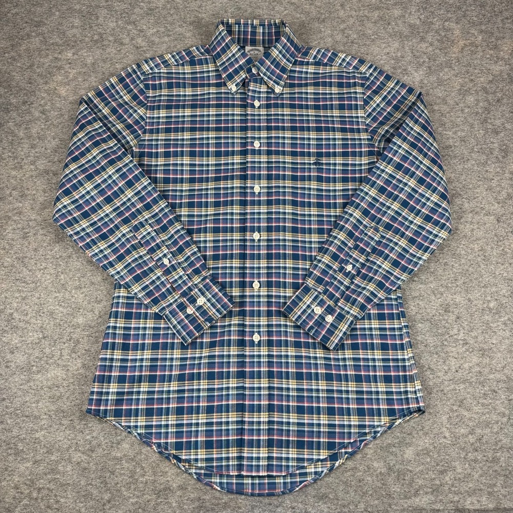 Brooks Brothers Regent Button Down Shirt Long Sleeve Plaid Cotton Mens Small S - Picture 1 of 13